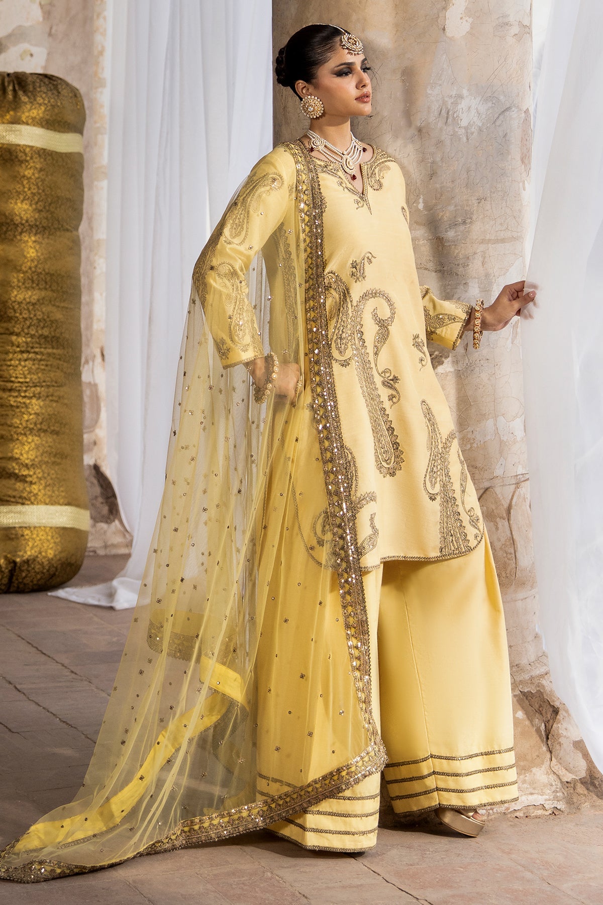 Charizma | Festive Pret | 3-PC Embroidered Raw Silk CMA-6-414 by Charizma - Designer Dress  - Type : Ladies Clothes - Available at Libayah - 100% Original 