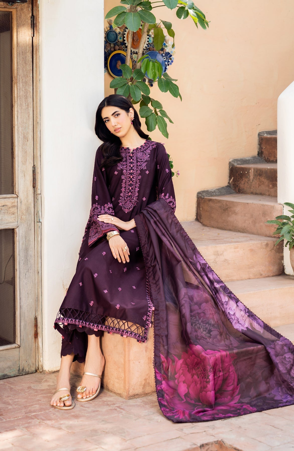 Zarif | Nura Textured Lawn 25 | FAHA by Zarif - Designer Dress - Type: Ladies Clothes - Available at Libayah - 100% Original