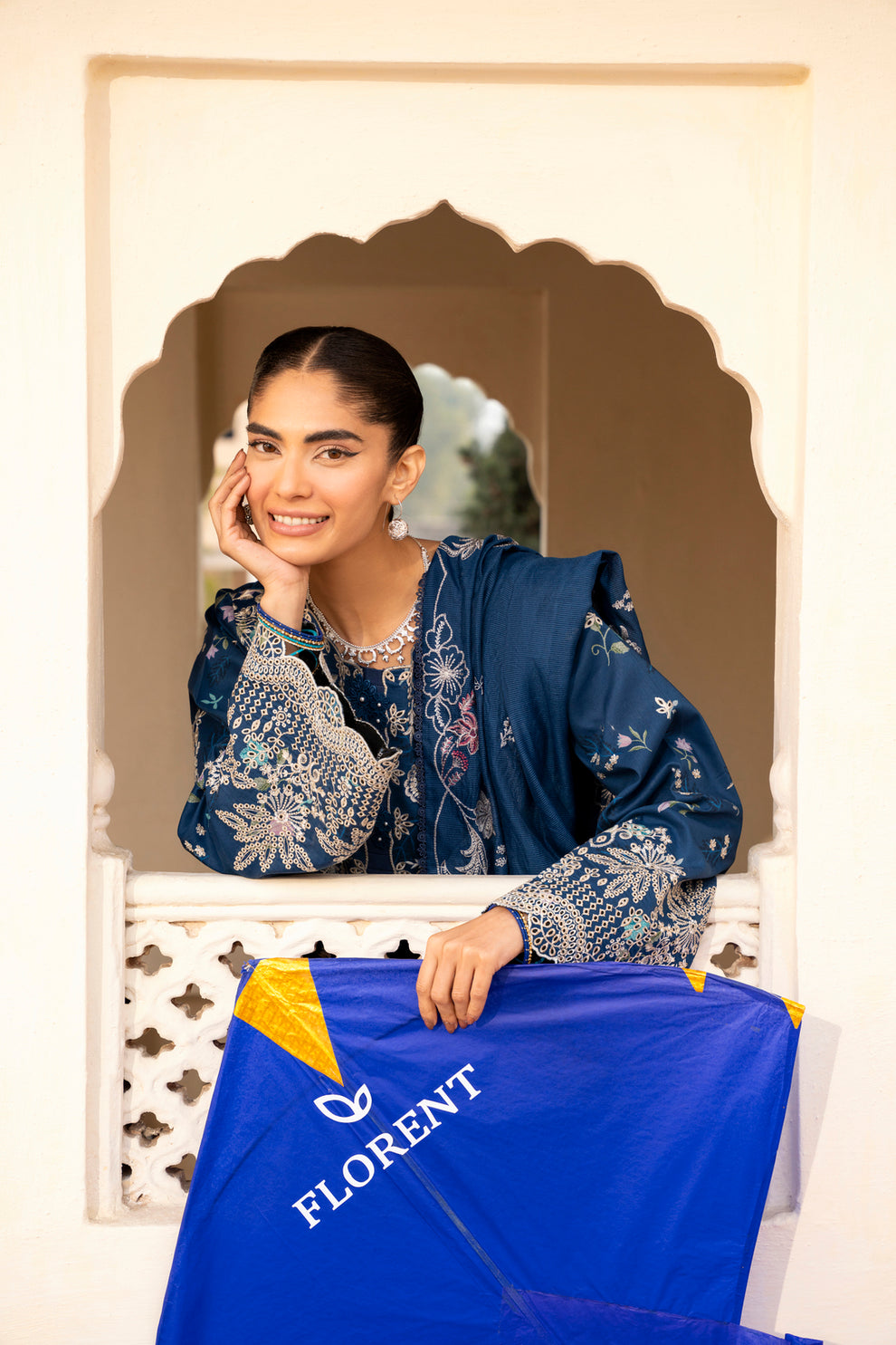 Florent | Basant Chikankari | FBC - 8B - by Libayah - Registered Vendor of : Florent - 100% Original Designer Dress