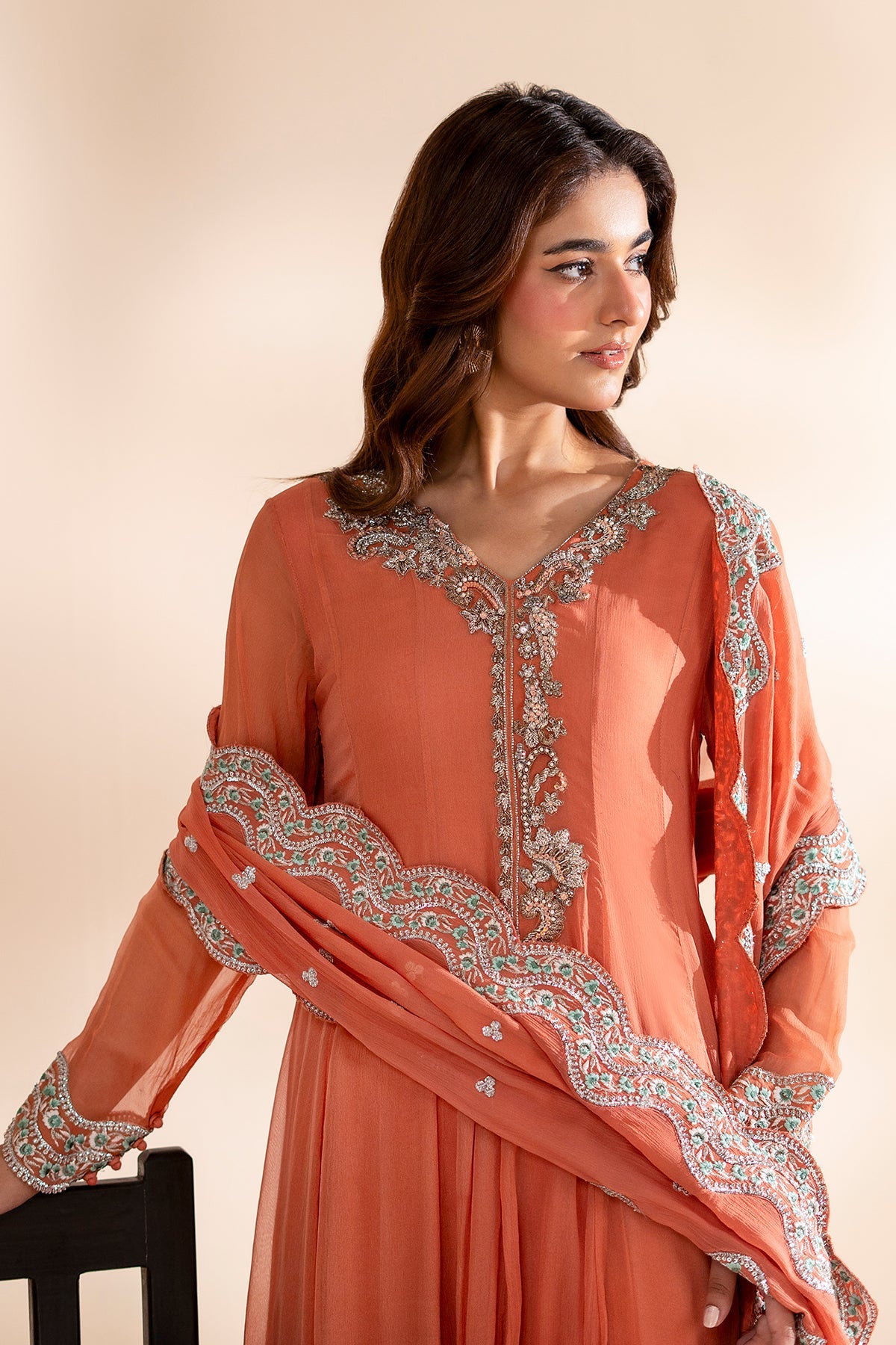 Charizma | Festive Pret | 3-PC Embroidered Chiffon CMA-6-418 by Charizma - Designer Dress  - Type : Ladies Clothes - Available at Libayah - 100% Original 