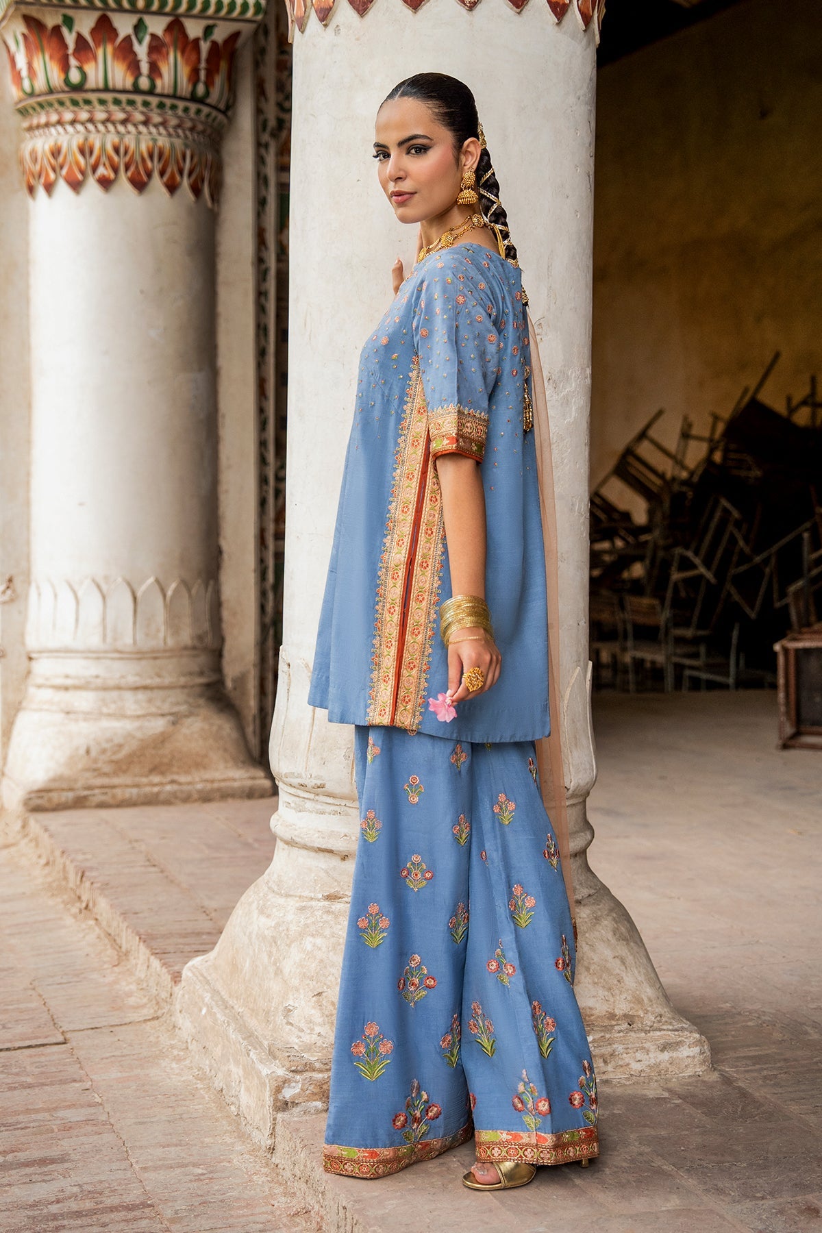 Charizma | Festive Pret | 3-PC Embroidered Raw Silk CMA-6-387 by Charizma - Designer Dress  - Type : Ladies Clothes - Available at Libayah - 100% Original 
