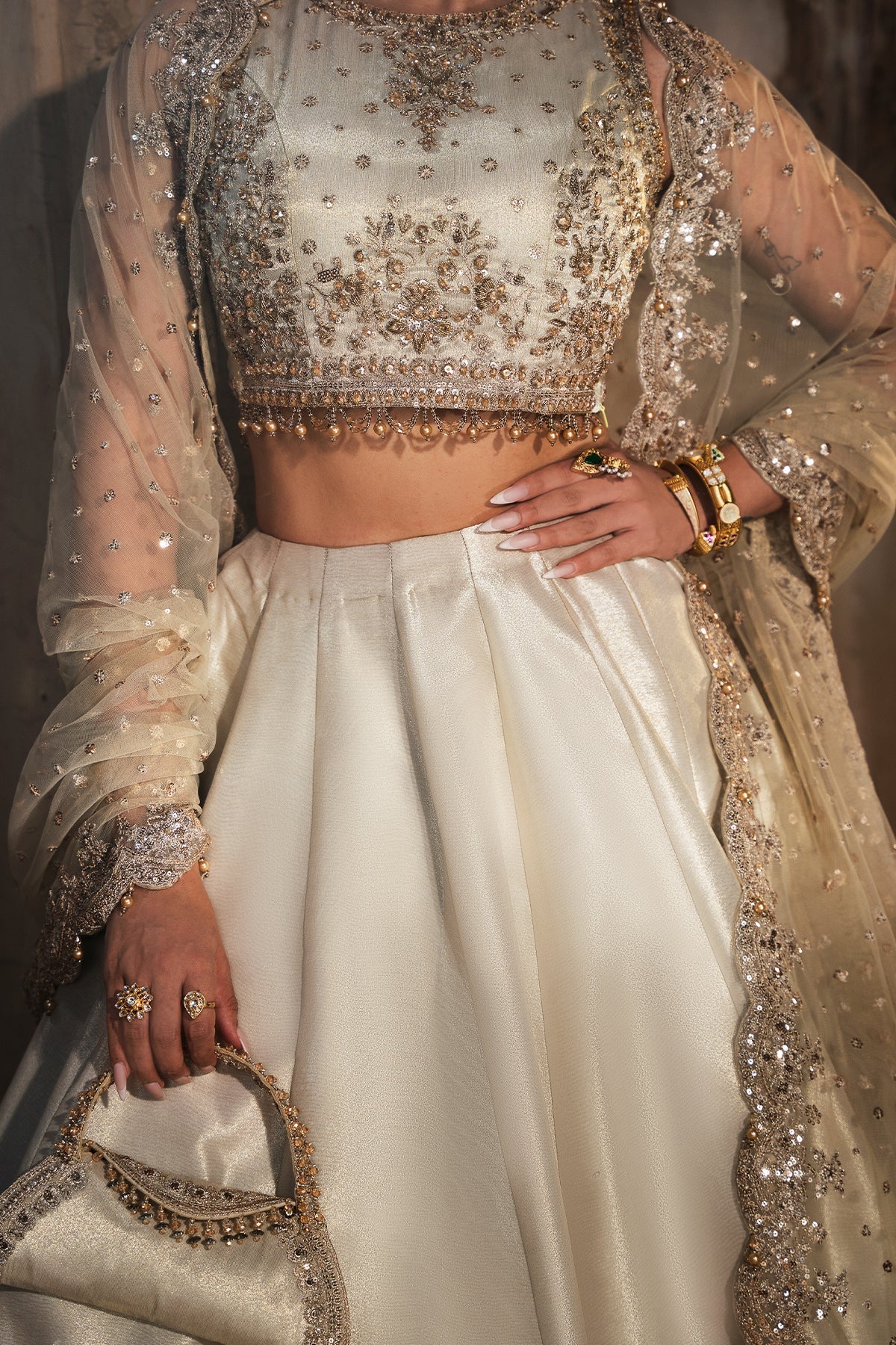 Mina Kashif | Virsa Wedding Formals | Mehreen-Dull Gold by Mina Kashif - Designer Dress - Type: Ladies Clothes - Available at Libayah - 100% Original