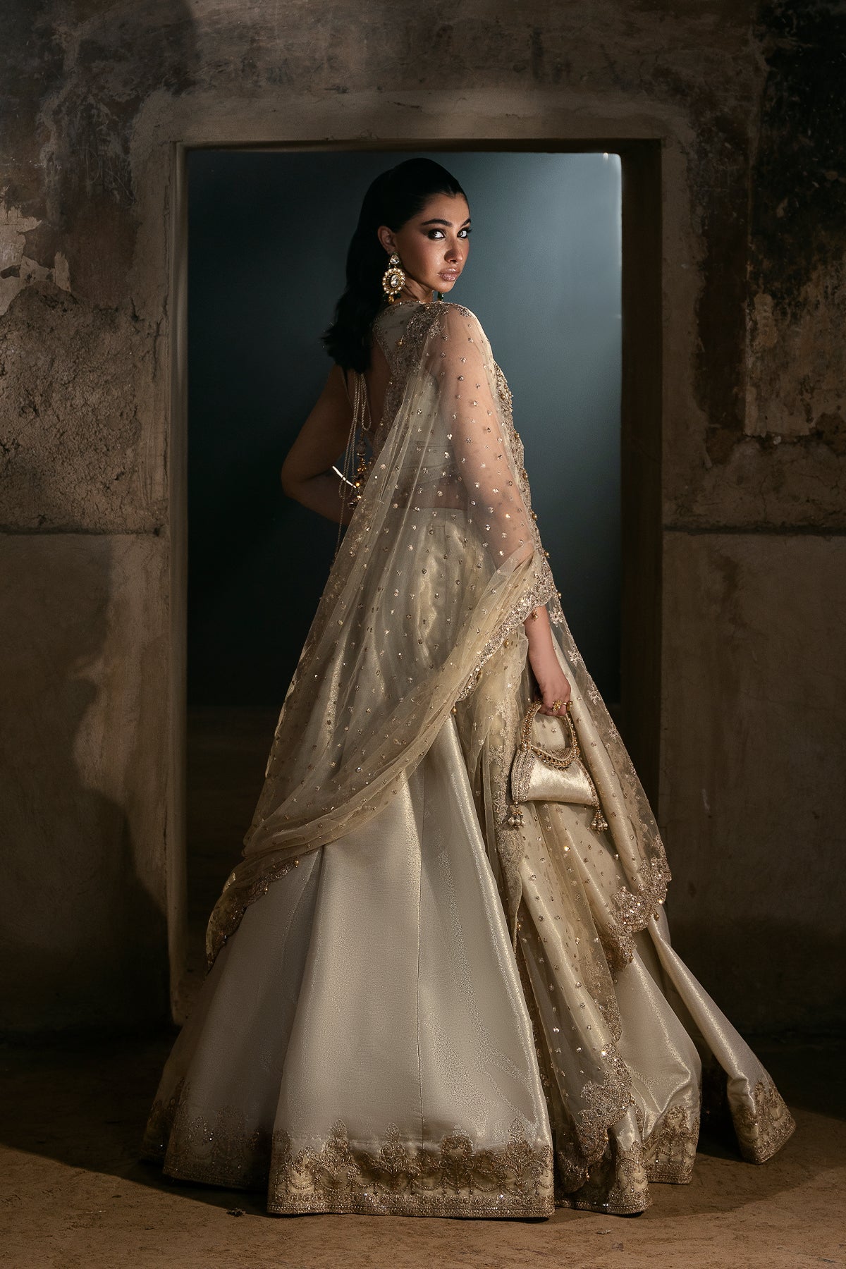 Mina Kashif | Virsa Wedding Formals | Mehreen-Dull Gold by Mina Kashif - Designer Dress - Type: Ladies Clothes - Available at Libayah - 100% Original