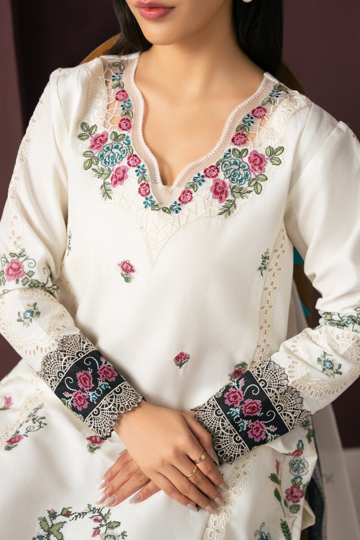 Afrozeh | Basic Pret 26 RTW | NACRE by Afrozeh - Designer Dress  - Type : Ladies Clothes - Available at Libayah - 100% Original 