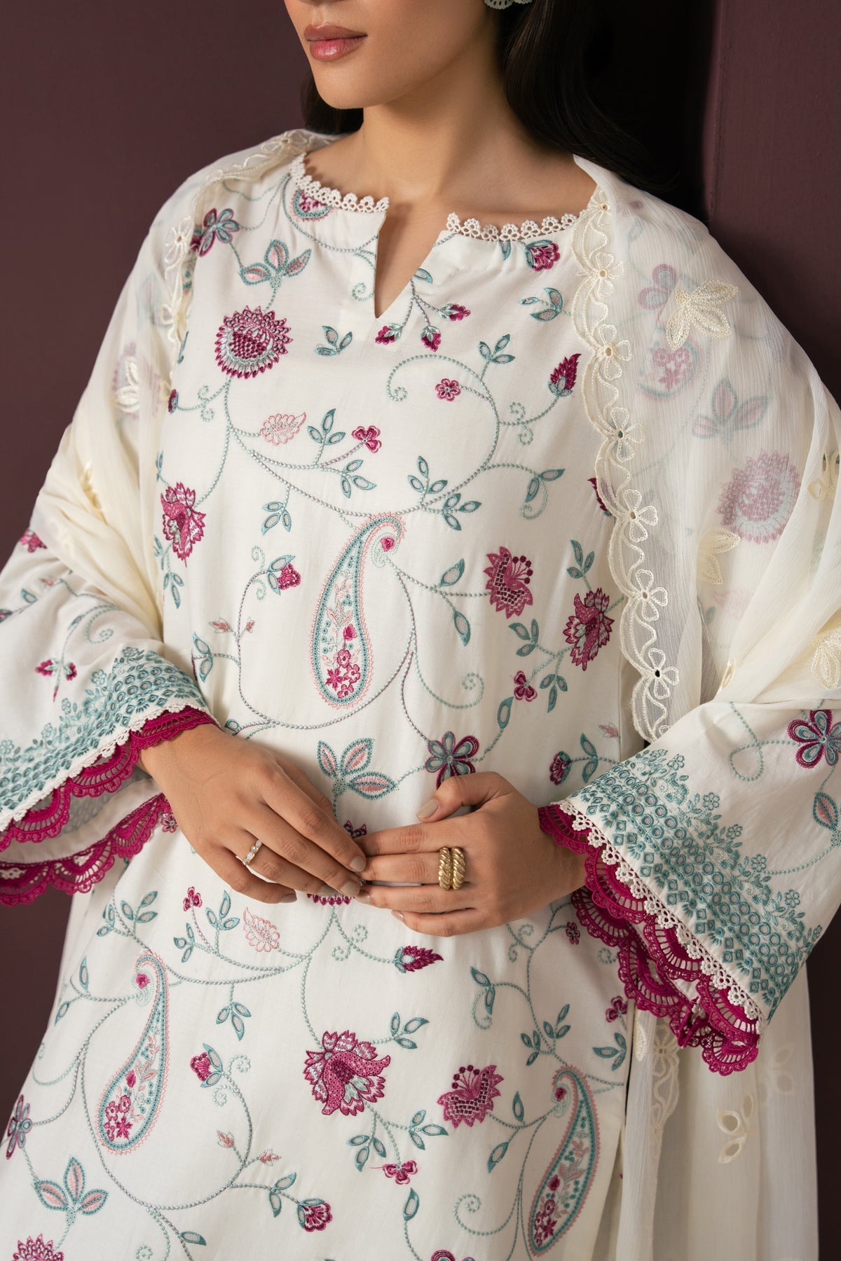 Afrozeh | Basic Pret 26 RTW | NACRE by Afrozeh - Designer Dress  - Type : Ladies Clothes - Available at Libayah - 100% Original 