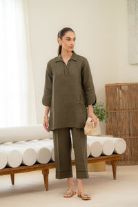 Sahar | Pre Essential Emb Edit | Olive Dusk by Sahar - Designer Dress  - Type : Ladies Clothes - Available at Libayah - 100% Original 