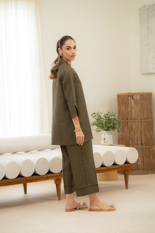 Sahar | Pre Essential Emb Edit | Olive Dusk by Sahar - Designer Dress  - Type : Ladies Clothes - Available at Libayah - 100% Original 