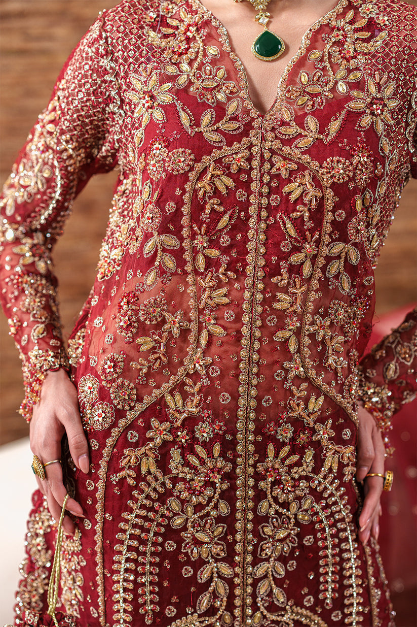 Emaan Adeel | Starlit Jewels | Ruby Veil by Emaan Adeel - Designer Dress  - Type : Ladies Clothes - Available at Libayah - 100% Original 