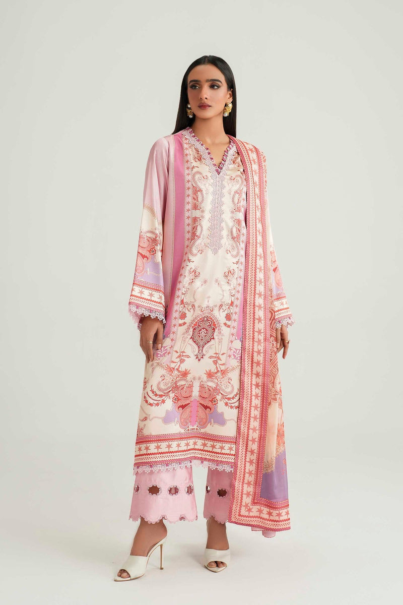 Akbar Aslam | Silk Pret | Blush - Designer Dress - Type : Ladies Clothes - Available at Libayah - 100% Original