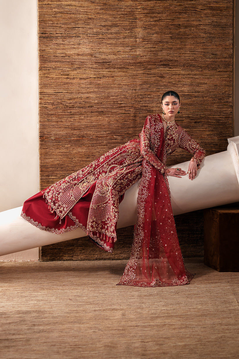 Emaan Adeel | Starlit Jewels | Ruby Veil by Emaan Adeel - Designer Dress  - Type : Ladies Clothes - Available at Libayah - 100% Original 