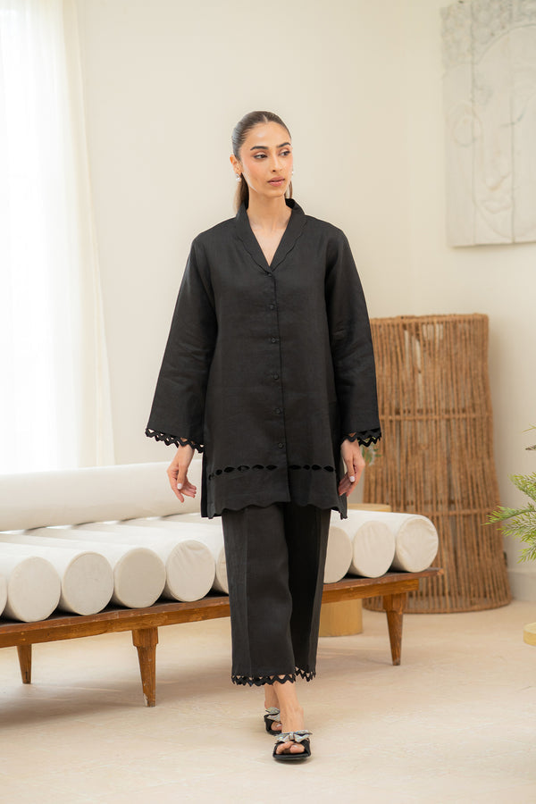 Sahar | Pre Essential Emb Edit | Moonlit Black by Sahar - Designer Dress  - Type : Ladies Clothes - Available at Libayah - 100% Original 