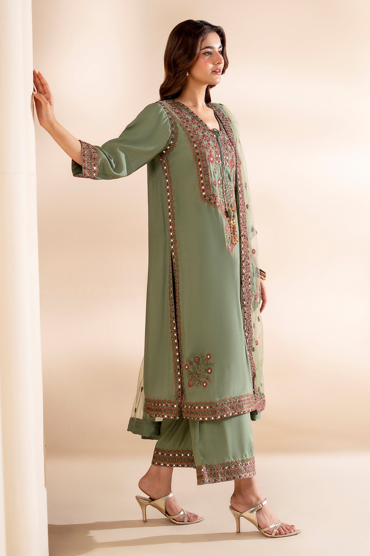 Charizma | Festive Pret | 3-PC Embroidered Silk CMA-6-369 by Charizma - Designer Dress  - Type : Ladies Clothes - Available at Libayah - 100% Original 
