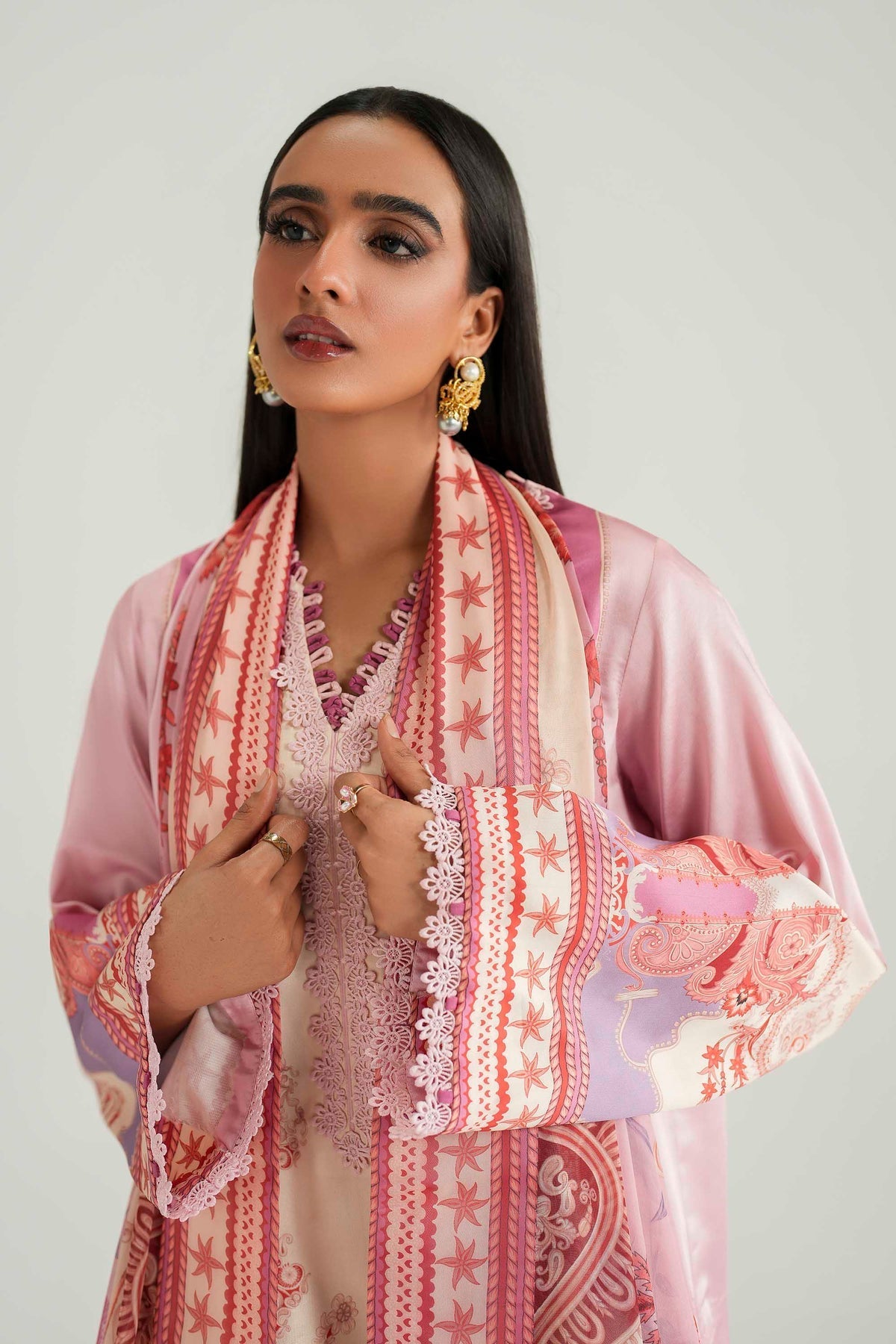 Akbar Aslam | Silk Pret | Blush - Designer Dress - Type : Ladies Clothes - Available at Libayah - 100% Original