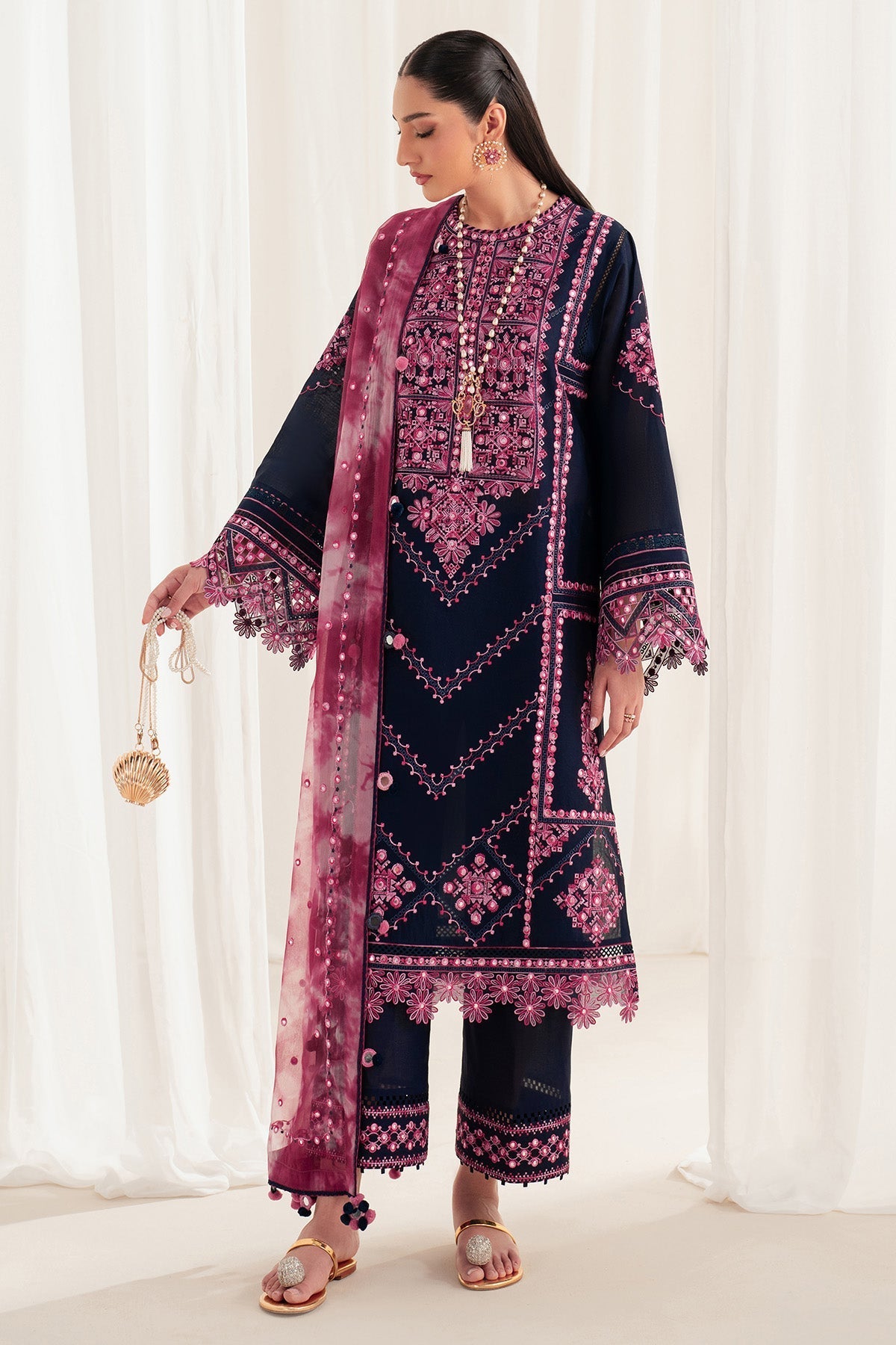 Jazmin | Iris Luxury Lawn 25 | IL'25-D01 by Jazmin - Designer Dress - Type: Ladies Clothes - Available at Libayah - 100% Original