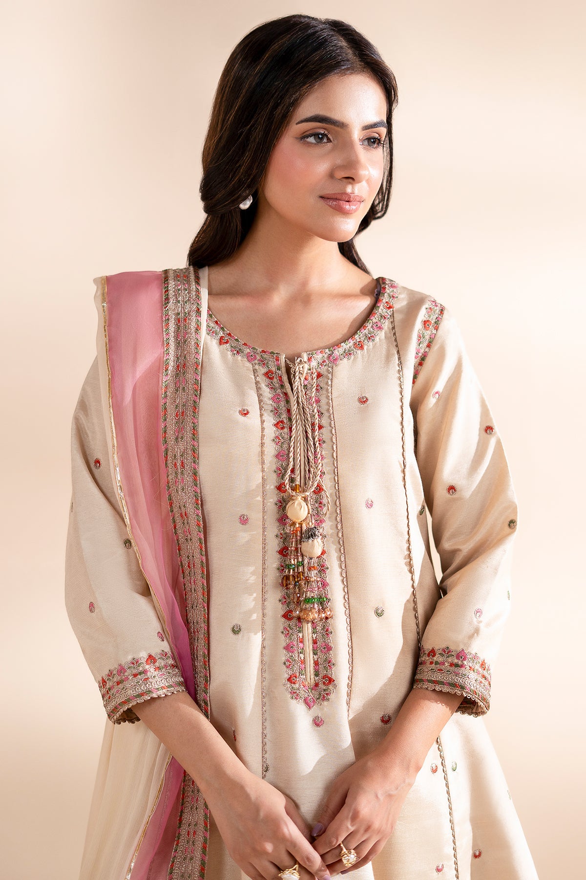Charizma | Festive Pret | 3-PC Embroidered Silk CMA-6-390 by Charizma - Designer Dress  - Type : Ladies Clothes - Available at Libayah - 100% Original 