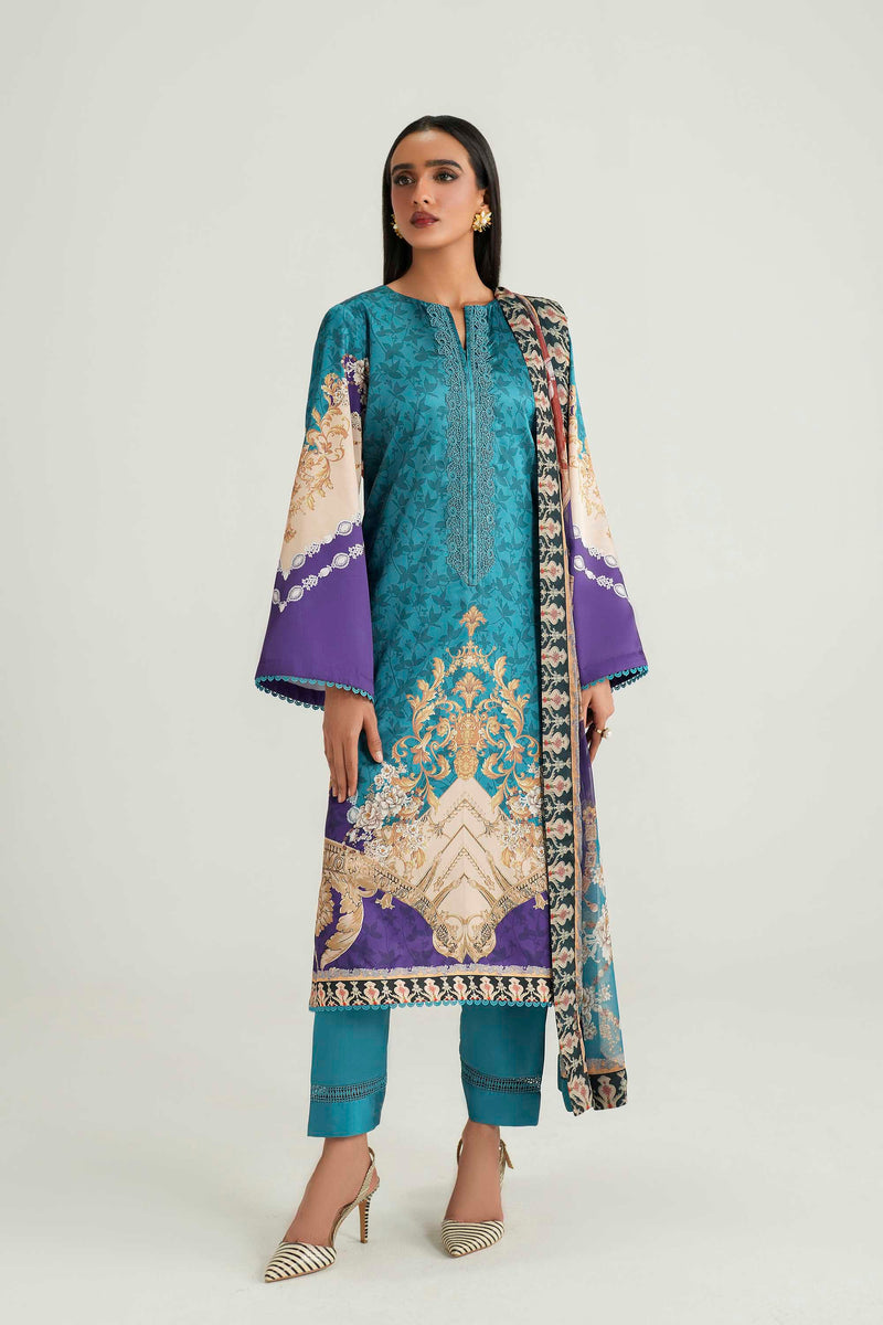 Akbar Aslam | Silk Pret | Azure - Designer Dress - Type : Ladies Clothes - Available at Libayah - 100% Original