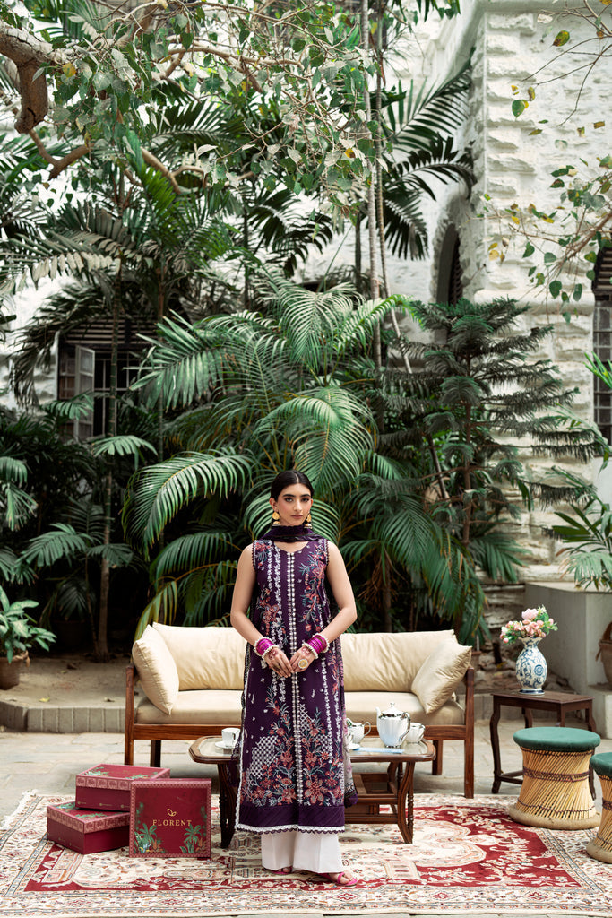Florent | Eid Edits Luxury Lawn | FEE - 1A by Florent - Designer Dress - Type: Ladies Clothes - Available at Libayah - 100% Original