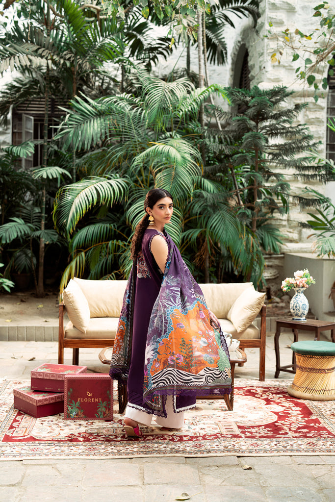 Florent | Eid Edits Luxury Lawn | FEE - 1A by Florent - Designer Dress - Type: Ladies Clothes - Available at Libayah - 100% Original