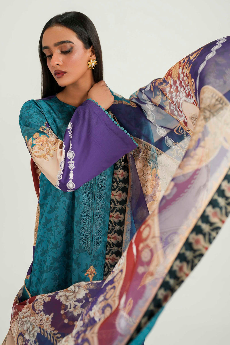 Akbar Aslam | Silk Pret | Azure - Designer Dress - Type : Ladies Clothes - Available at Libayah - 100% Original