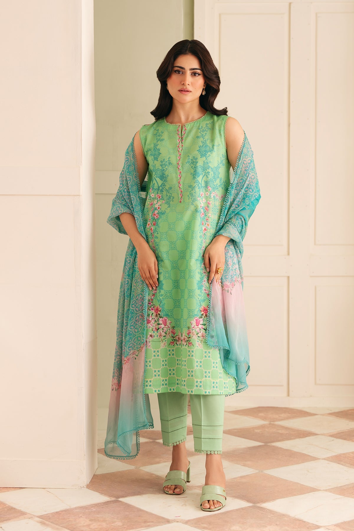 Sahar | Selene 25 | Seafoam Garden by Sahar - Designer Dress - Type: Ladies Clothes - Available at Libayah - 100% Original