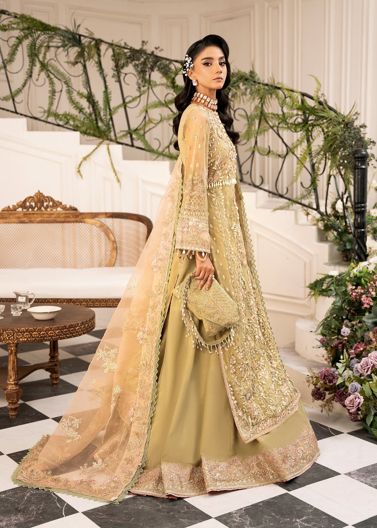 Inayat | Festive Formals | BREWING-MATCHA by Inayat - Designer Dress  - Type : Ladies Clothes - Available at Libayah - 100% Original 