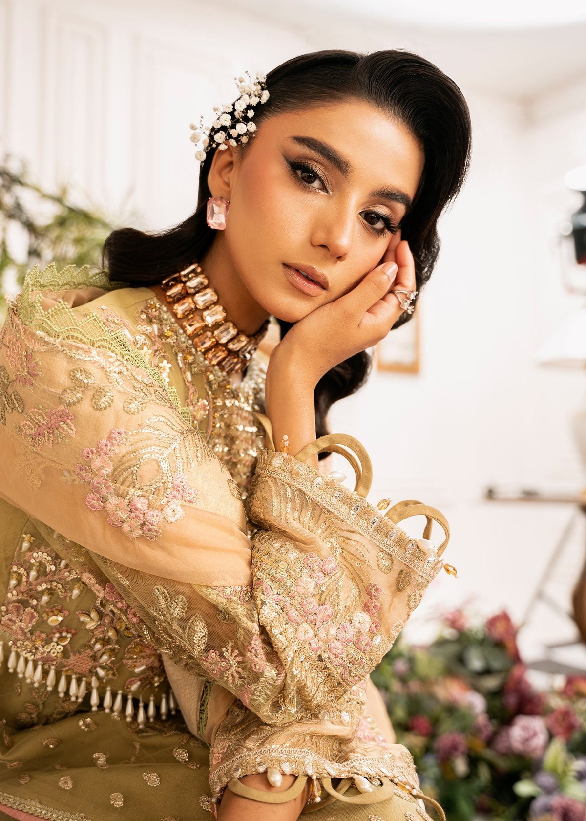 Inayat | Festive Formals | BREWING-MATCHA by Inayat - Designer Dress  - Type : Ladies Clothes - Available at Libayah - 100% Original 