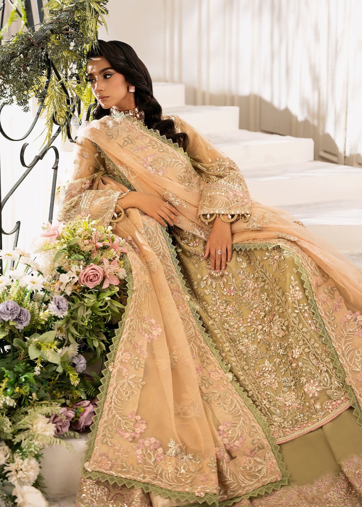 Inayat | Festive Formals | BREWING-MATCHA by Inayat - Designer Dress  - Type : Ladies Clothes - Available at Libayah - 100% Original 