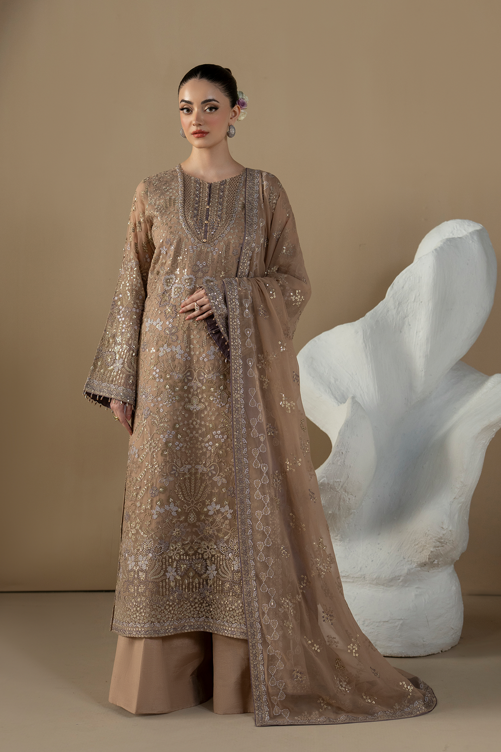 Lavish Premium | Purkashish Formals | Mauve Taupe by Lavish Premium - Designer Dress  - Type : Ladies Clothes - Available at Libayah - 100% Original 