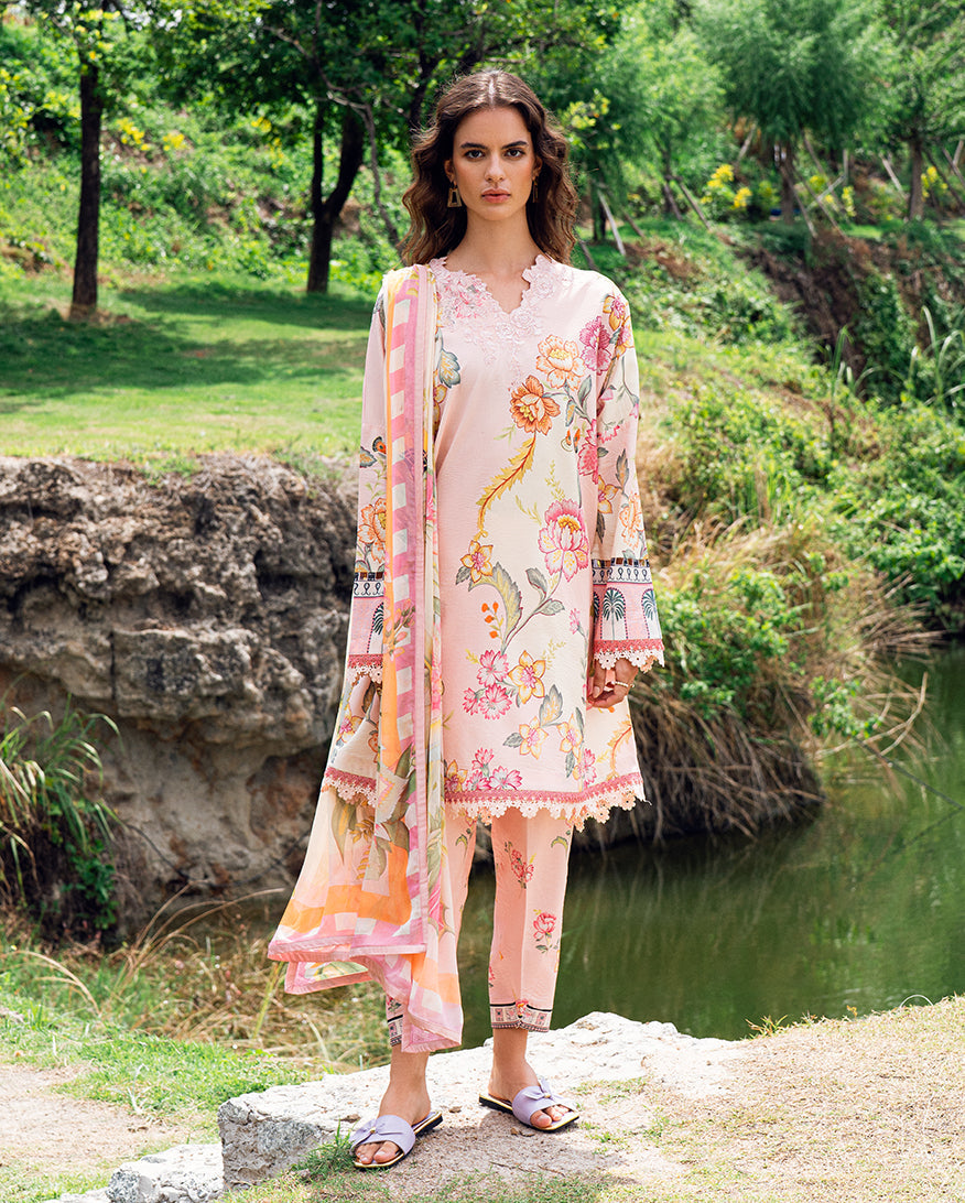 Roheenaz | Garden Veal Printed Lawn 25 |Wildflower fluff by Roheenaz - Designer Dress - Type: Ladies Clothes - Available at Libayah - 100% Original