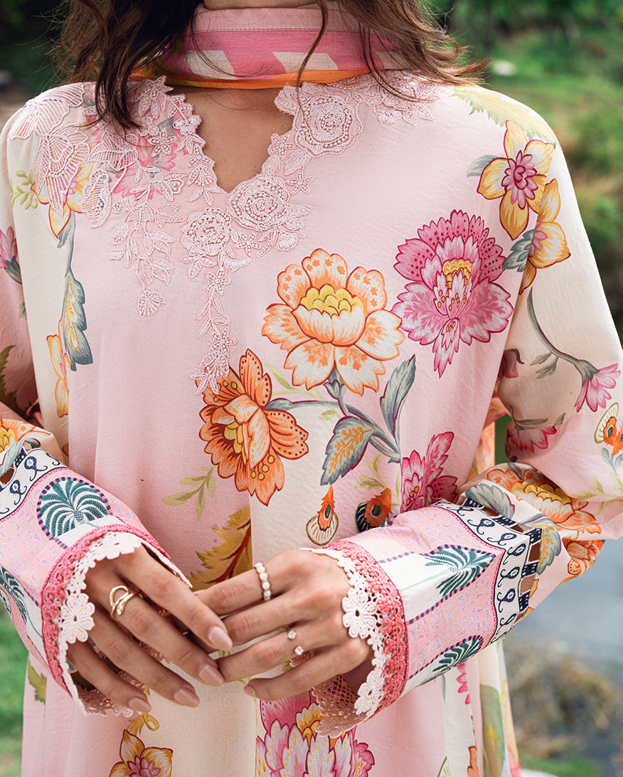 Roheenaz | Garden Veal Printed Lawn 25 |Wildflower fluff by Roheenaz - Designer Dress - Type: Ladies Clothes - Available at Libayah - 100% Original