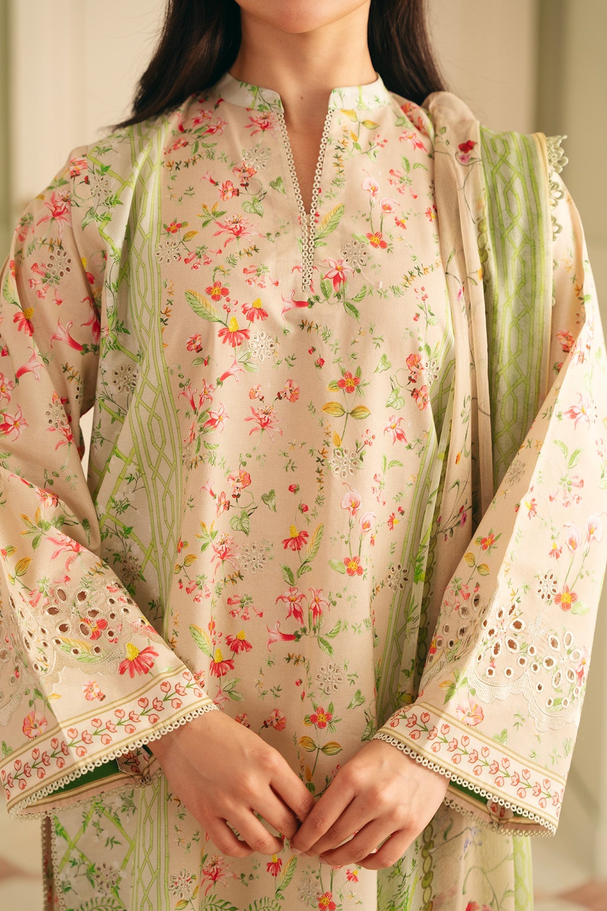 Sahar | Festive Edit | Trailing Peonies by Sahar - Designer Dress - Type: Ladies Clothes - Available at Libayah - 100% Original