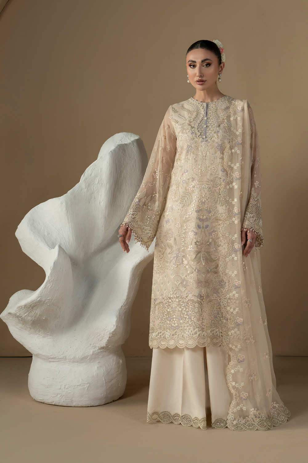 Lavish Premium | Purkashish Formals | Pearl Ivory by Lavish Premium - Designer Dress  - Type : Ladies Clothes - Available at Libayah - 100% Original 