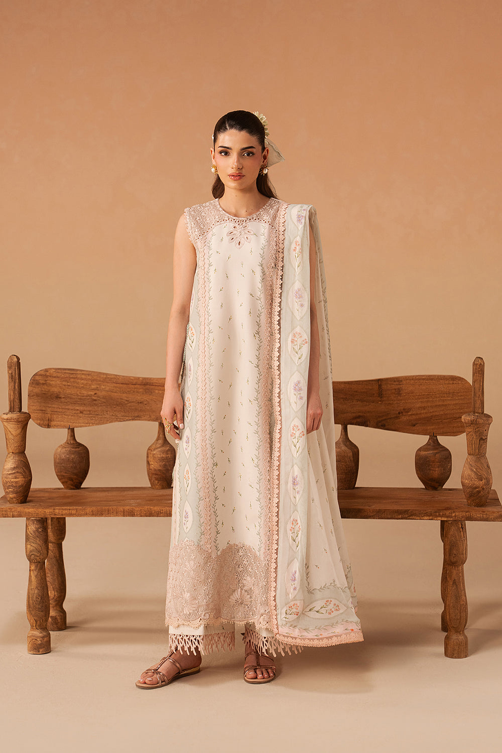 Afrozeh | The Haze 26 | Sunnival Ivory by Afrozeh - Designer Dress  - Type : Ladies Clothes - Available at Libayah - 100% Original 