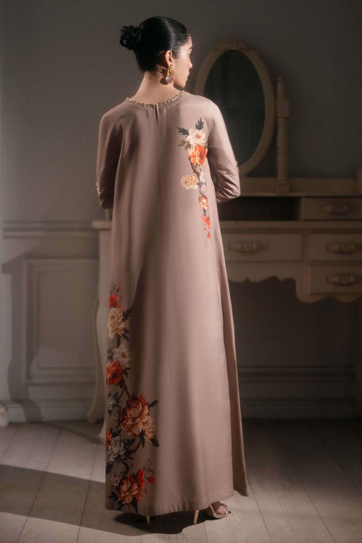 Mina Kashif | Emilie Formals | Koya (Beige) by Mina Kashif - Designer Dress - Type : Formal Dress - Available at Libayah - 100% Original