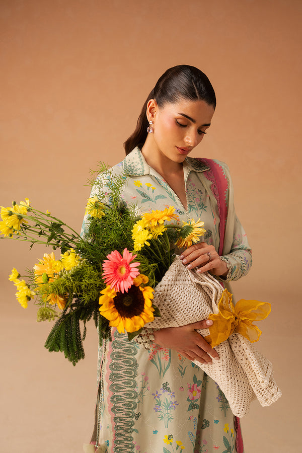 Afrozeh | The Haze 26 | Sunlaced Green by Afrozeh - Designer Dress  - Type : Ladies Clothes - Available at Libayah - 100% Original 