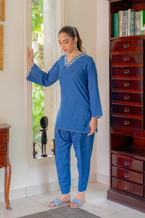 Sahar | Pre Essential Emb Edit | Indigo Edge by Sahar - Designer Dress  - Type : Ladies Clothes - Available at Libayah - 100% Original 