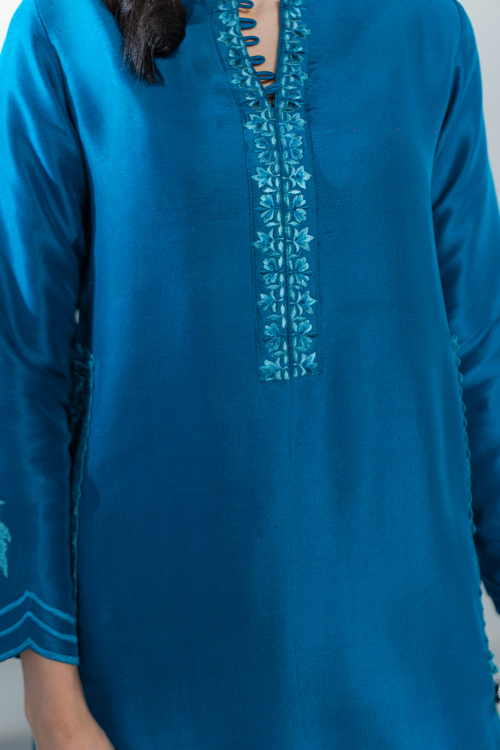 Wahaj M Khan | Lra Eid Collection 26 | Teal Red Rawsilk Set by Wahaj M Khan - Designer Dress  - Type : Ladies Clothes - Available at Libayah - 100% Original 