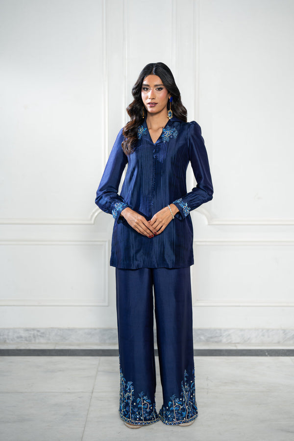 Wahaj M Khan | Lra Eid Collection 26 | Blue Lyra Sheesha by Wahaj M Khan - Designer Dress  - Type : Ladies Clothes - Available at Libayah - 100% Original 