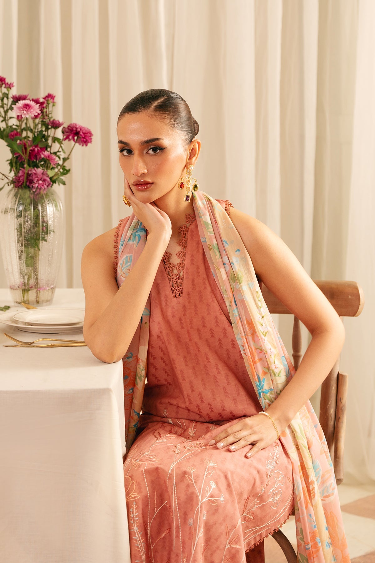 Sahar | Festive Edit | Peach Blossom by Sahar - Designer Dress - Type: Ladies Clothes - Available at Libayah - 100% Original