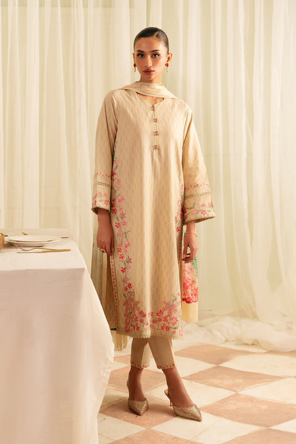 Sahar | Festive Edit | Botanic Beige by Sahar - Designer Dress - Type: Ladies Clothes - Available at Libayah - 100% Original