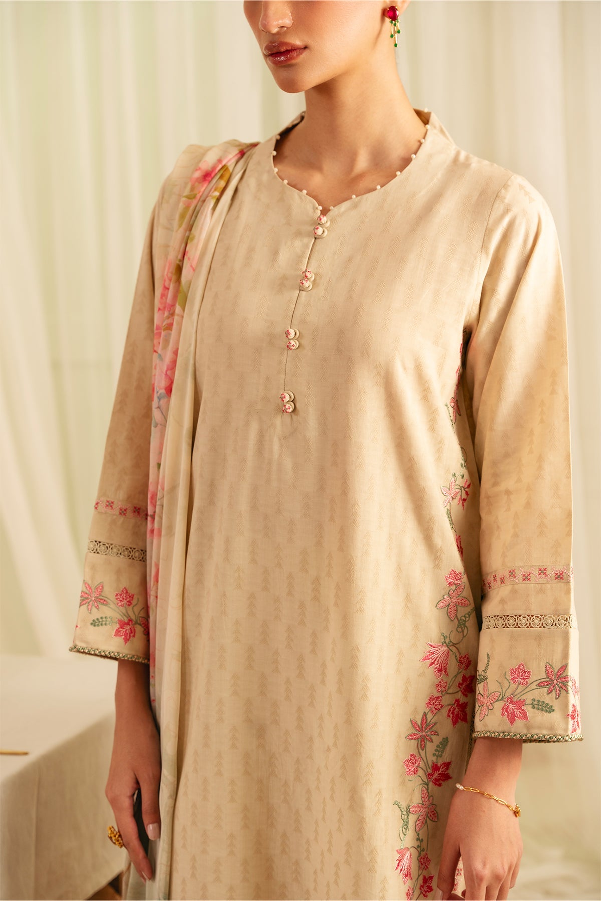 Sahar | Festive Edit | Botanic Beige by Sahar - Designer Dress - Type: Ladies Clothes - Available at Libayah - 100% Original