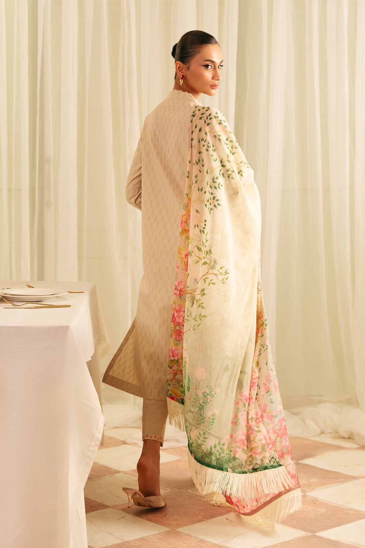 Sahar | Festive Edit | Botanic Beige by Sahar - Designer Dress - Type: Ladies Clothes - Available at Libayah - 100% Original