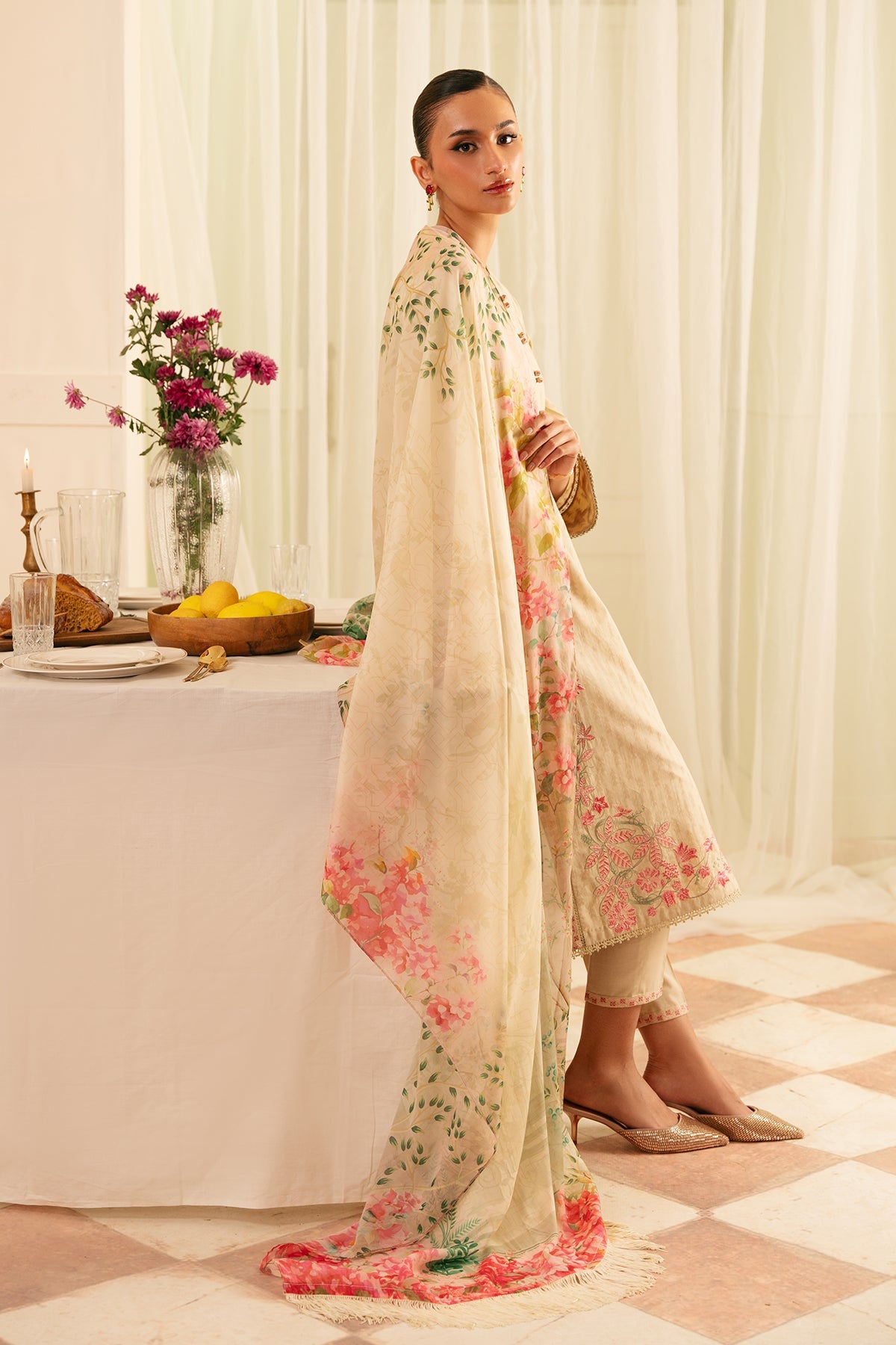 Sahar | Festive Edit | Botanic Beige by Sahar - Designer Dress - Type: Ladies Clothes - Available at Libayah - 100% Original