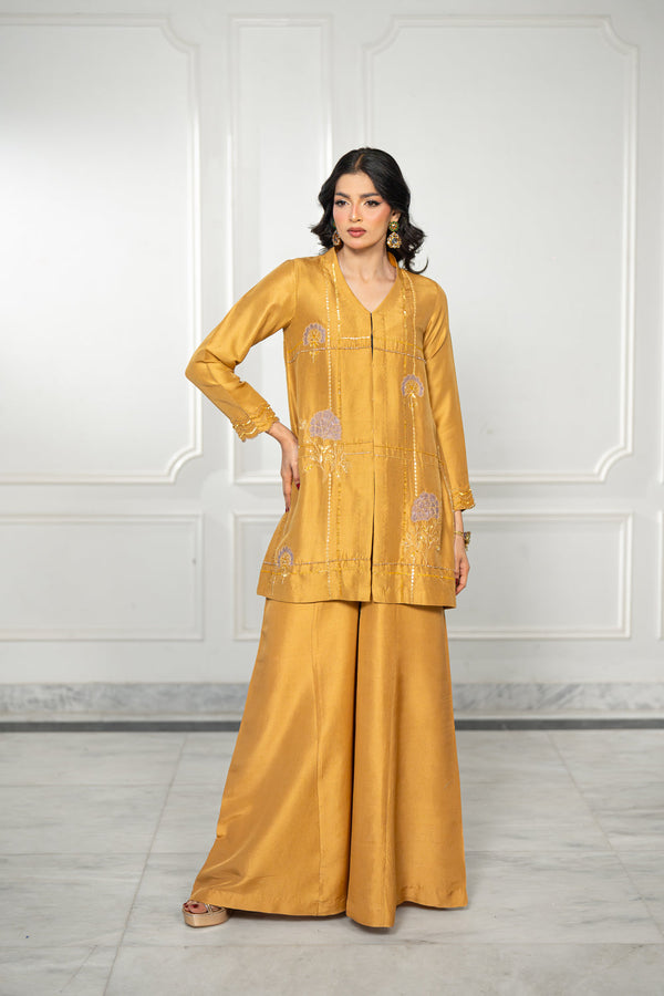 Wahaj M Khan | Lra Eid Collection 26 | Mustard Lilac RS Lyra JS by Wahaj M Khan - Designer Dress  - Type : Ladies Clothes - Available at Libayah - 100% Original 