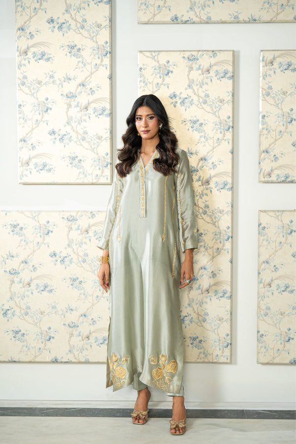 Wahaj M Khan | Lra Eid Collection 26 | Pista Green Lyra KS by Wahaj M Khan - Designer Dress  - Type : Ladies Clothes - Available at Libayah - 100% Original 