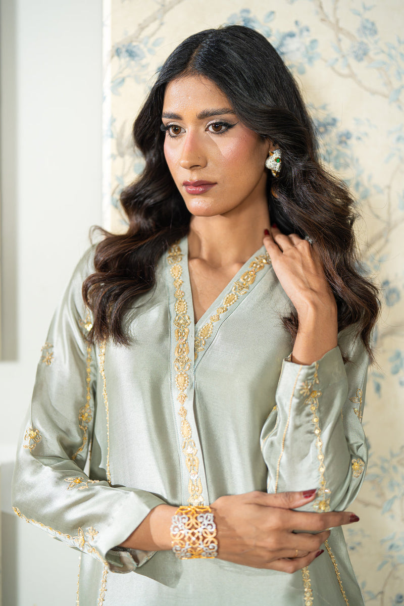 Wahaj M Khan | Lra Eid Collection 26 | Pista Green Lyra KS by Wahaj M Khan - Designer Dress  - Type : Ladies Clothes - Available at Libayah - 100% Original 