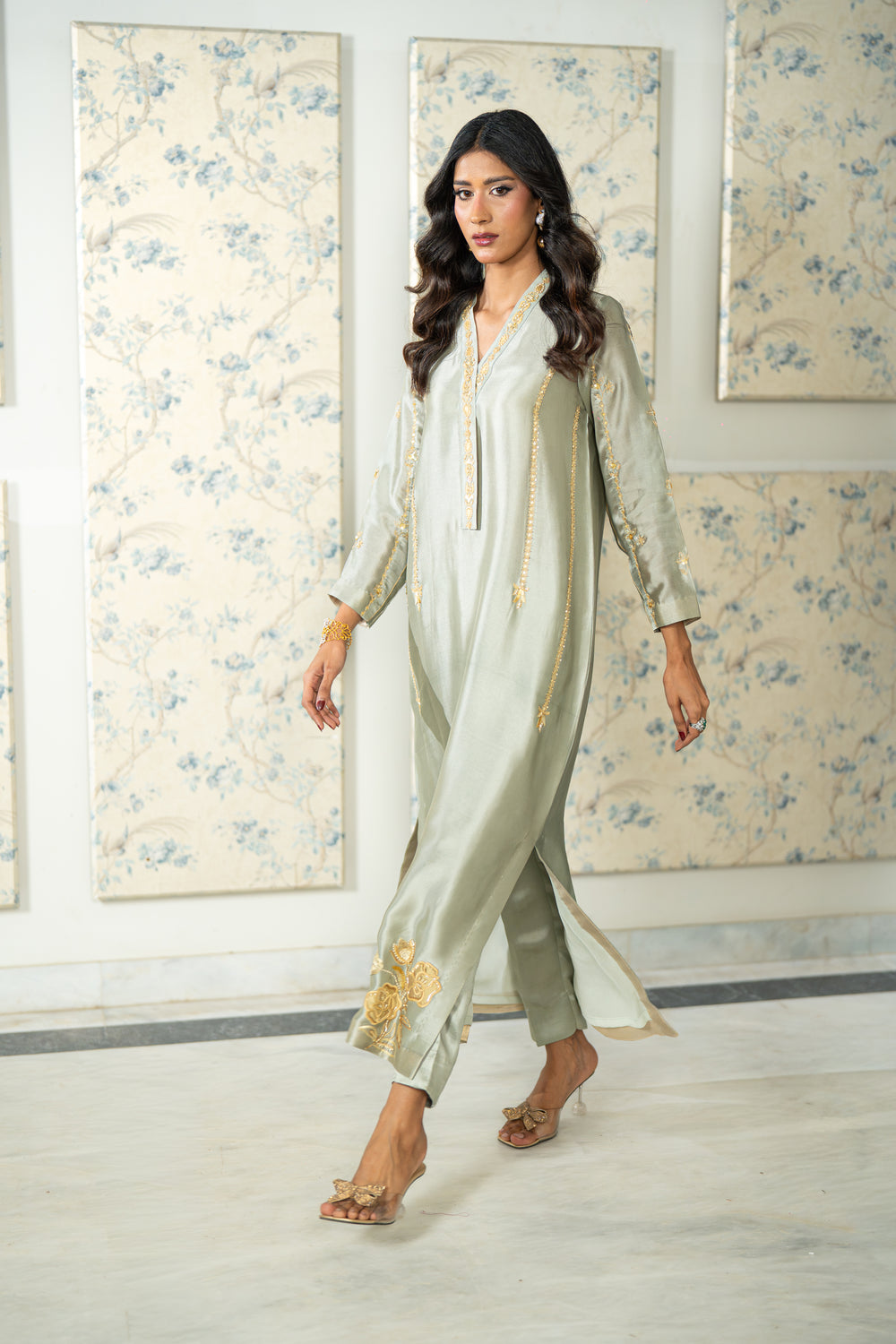 Wahaj M Khan | Lra Eid Collection 26 | Pista Green Lyra KS by Wahaj M Khan - Designer Dress  - Type : Ladies Clothes - Available at Libayah - 100% Original 
