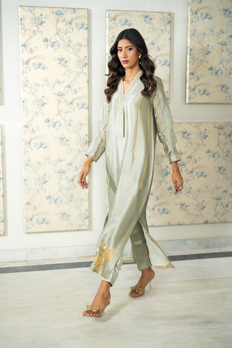 Wahaj M Khan | Lra Eid Collection 26 | Pista Green Lyra KS by Wahaj M Khan - Designer Dress  - Type : Ladies Clothes - Available at Libayah - 100% Original 