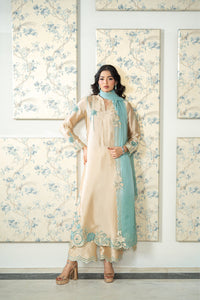 Wahaj M Khan | Lra Eid Collection 26 | Gold Ferozi Outfit by Wahaj M Khan - Designer Dress  - Type : Ladies Clothes - Available at Libayah - 100% Original 