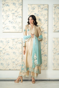Wahaj M Khan | Lra Eid Collection 26 | Gold Ferozi Outfit by Wahaj M Khan - Designer Dress  - Type : Ladies Clothes - Available at Libayah - 100% Original 